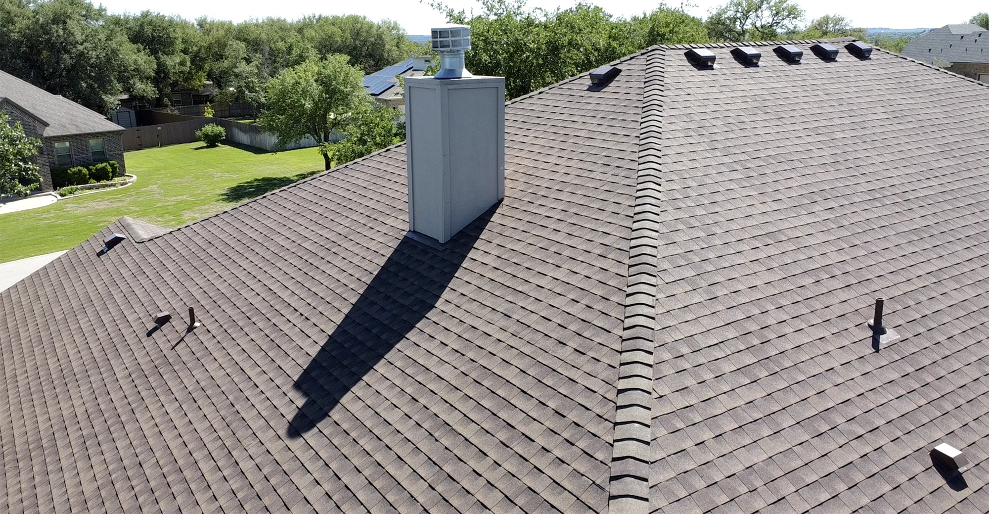 residential roof installed by Roam Roof and Solar